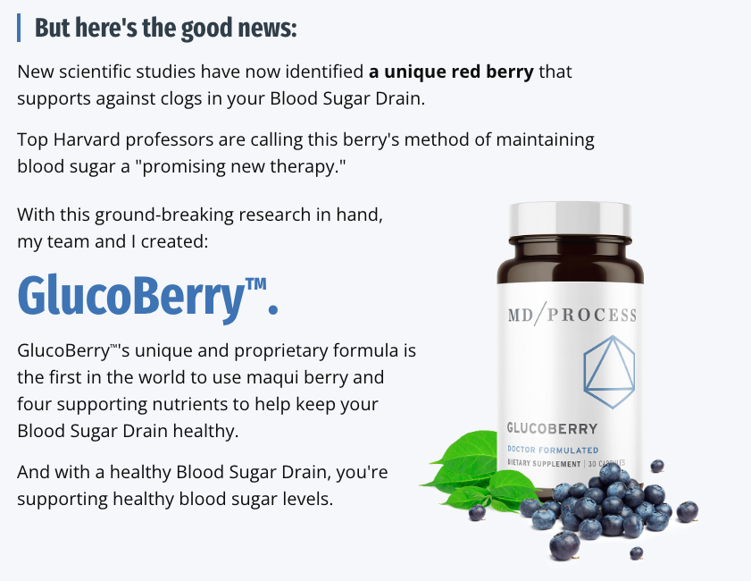 Describing what is Glucoberry and what it does.